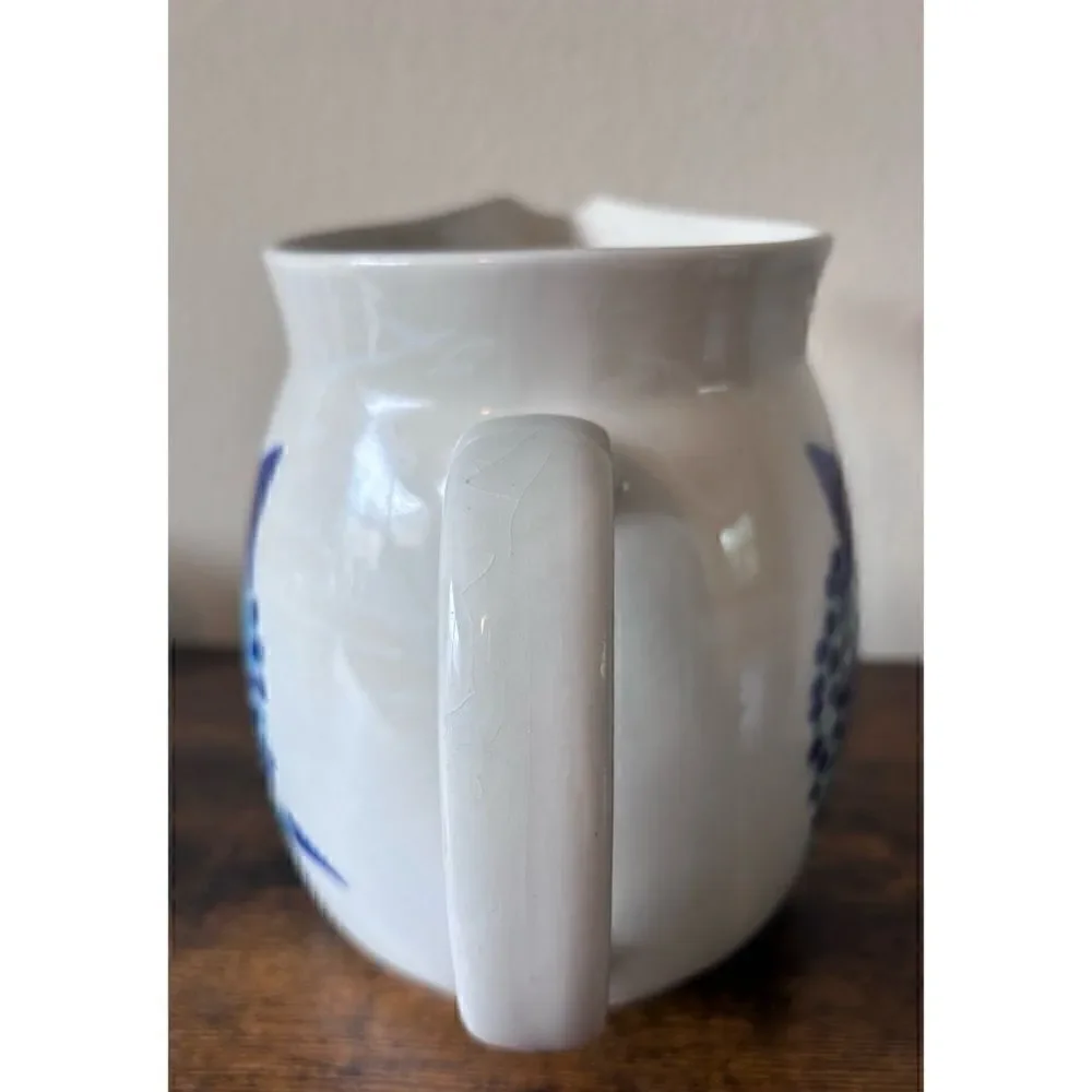 Vintage KAJ FRANCK ARABIA Finland Blue Cat Pottery Pitcher
